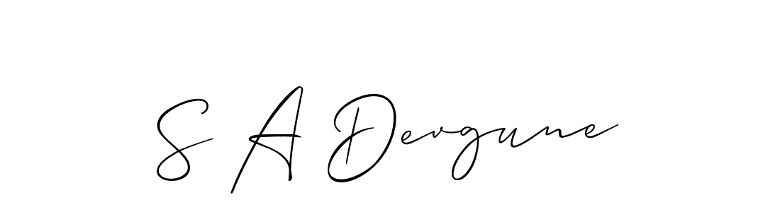 How to Draw S A Devgune signature style? Allison_Script is a latest design signature styles for name S A Devgune. S A Devgune signature style 2 images and pictures png