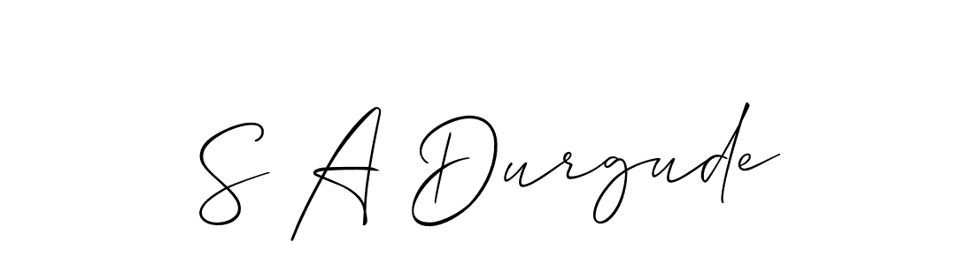 It looks lik you need a new signature style for name S A Durgude. Design unique handwritten (Allison_Script) signature with our free signature maker in just a few clicks. S A Durgude signature style 2 images and pictures png