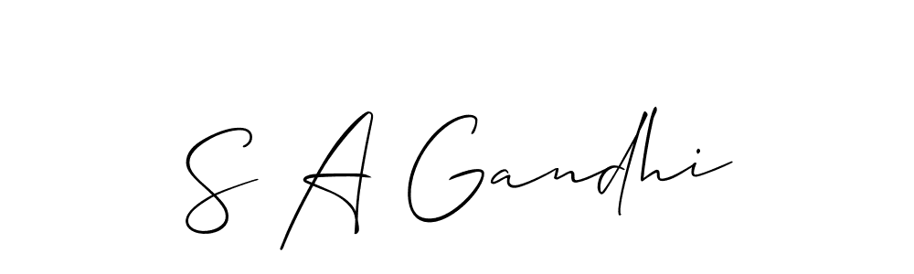 Similarly Allison_Script is the best handwritten signature design. Signature creator online .You can use it as an online autograph creator for name S A Gandhi. S A Gandhi signature style 2 images and pictures png