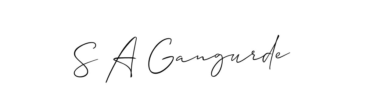 Similarly Allison_Script is the best handwritten signature design. Signature creator online .You can use it as an online autograph creator for name S A Gangurde. S A Gangurde signature style 2 images and pictures png