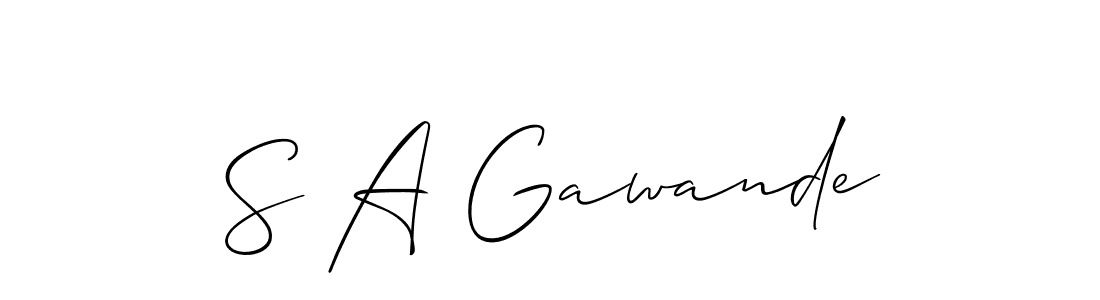 How to Draw S A Gawande signature style? Allison_Script is a latest design signature styles for name S A Gawande. S A Gawande signature style 2 images and pictures png