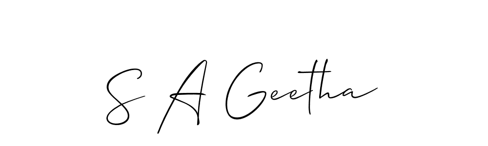 How to make S A Geetha signature? Allison_Script is a professional autograph style. Create handwritten signature for S A Geetha name. S A Geetha signature style 2 images and pictures png