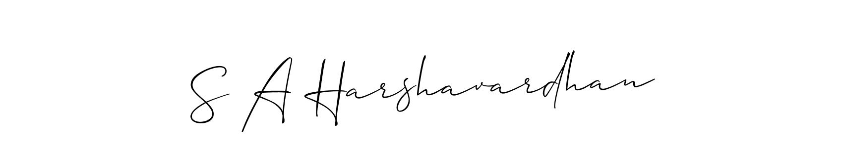 Make a short S A Harshavardhan signature style. Manage your documents anywhere anytime using Allison_Script. Create and add eSignatures, submit forms, share and send files easily. S A Harshavardhan signature style 2 images and pictures png