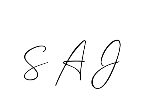 You should practise on your own different ways (Allison_Script) to write your name (S A J) in signature. don't let someone else do it for you. S A J signature style 2 images and pictures png