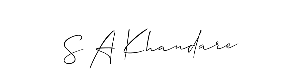 Allison_Script is a professional signature style that is perfect for those who want to add a touch of class to their signature. It is also a great choice for those who want to make their signature more unique. Get S A Khandare name to fancy signature for free. S A Khandare signature style 2 images and pictures png