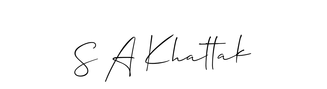 if you are searching for the best signature style for your name S A Khattak. so please give up your signature search. here we have designed multiple signature styles  using Allison_Script. S A Khattak signature style 2 images and pictures png