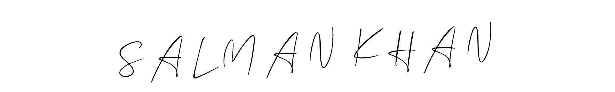 The best way (Allison_Script) to make a short signature is to pick only two or three words in your name. The name S A L M A N  K H A N include a total of six letters. For converting this name. S A L M A N  K H A N signature style 2 images and pictures png