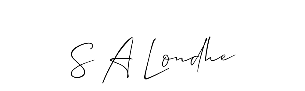 This is the best signature style for the S A Londhe name. Also you like these signature font (Allison_Script). Mix name signature. S A Londhe signature style 2 images and pictures png