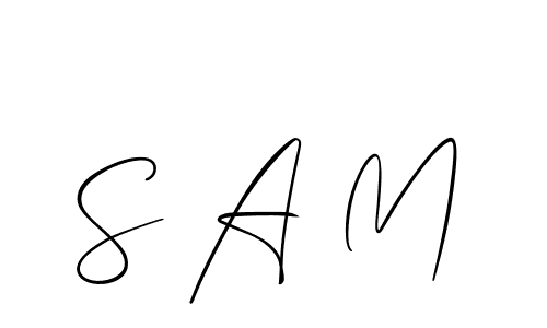 You should practise on your own different ways (Allison_Script) to write your name (S A M) in signature. don't let someone else do it for you. S A M signature style 2 images and pictures png