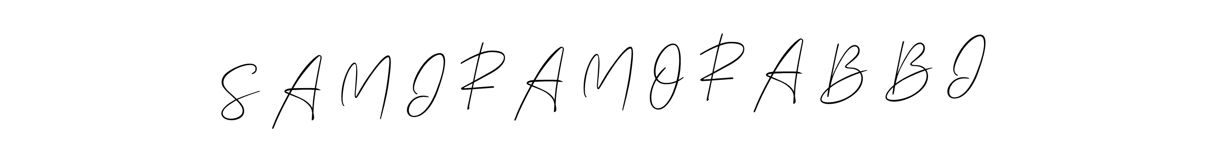 How to make S A M I R A M O R A B B I name signature. Use Allison_Script style for creating short signs online. This is the latest handwritten sign. S A M I R A M O R A B B I signature style 2 images and pictures png