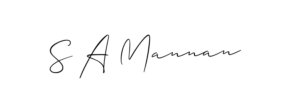 if you are searching for the best signature style for your name S A Mannan. so please give up your signature search. here we have designed multiple signature styles  using Allison_Script. S A Mannan signature style 2 images and pictures png