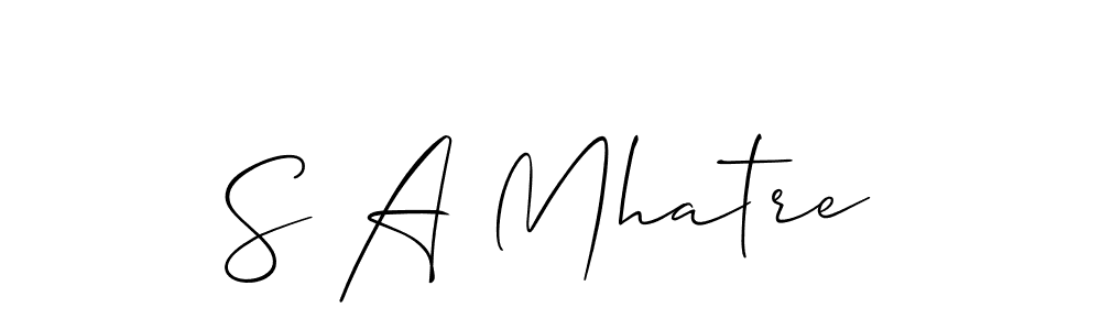 It looks lik you need a new signature style for name S A Mhatre. Design unique handwritten (Allison_Script) signature with our free signature maker in just a few clicks. S A Mhatre signature style 2 images and pictures png