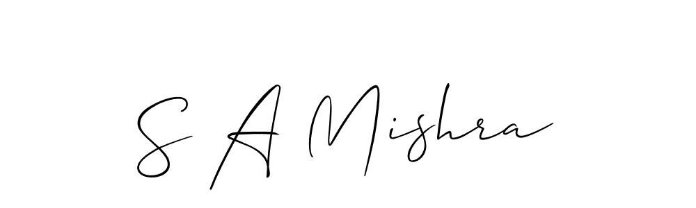 Make a short S A Mishra signature style. Manage your documents anywhere anytime using Allison_Script. Create and add eSignatures, submit forms, share and send files easily. S A Mishra signature style 2 images and pictures png