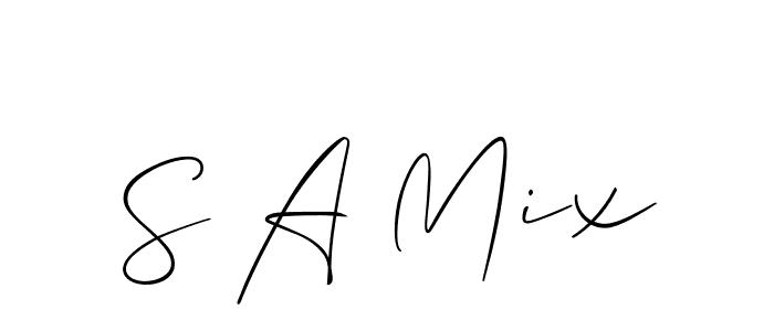 S A Mix stylish signature style. Best Handwritten Sign (Allison_Script) for my name. Handwritten Signature Collection Ideas for my name S A Mix. S A Mix signature style 2 images and pictures png