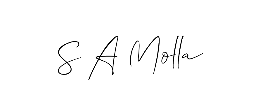 Also You can easily find your signature by using the search form. We will create S A Molla name handwritten signature images for you free of cost using Allison_Script sign style. S A Molla signature style 2 images and pictures png