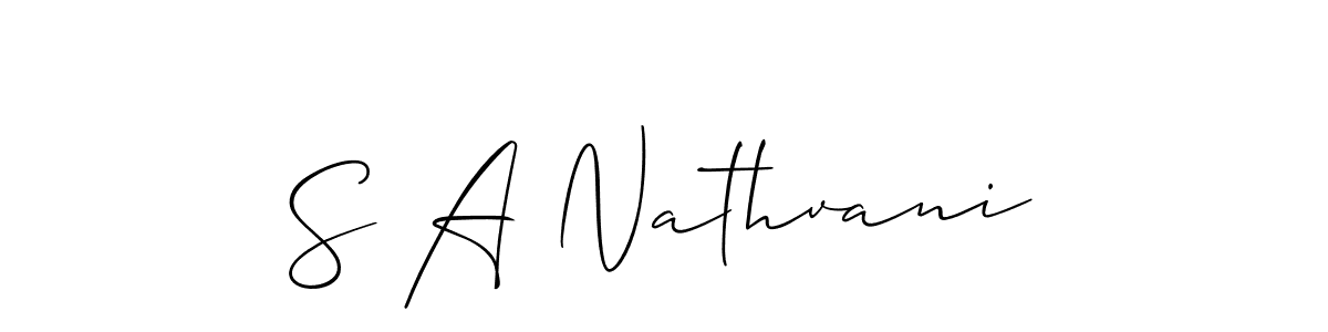 S A Nathvani stylish signature style. Best Handwritten Sign (Allison_Script) for my name. Handwritten Signature Collection Ideas for my name S A Nathvani. S A Nathvani signature style 2 images and pictures png