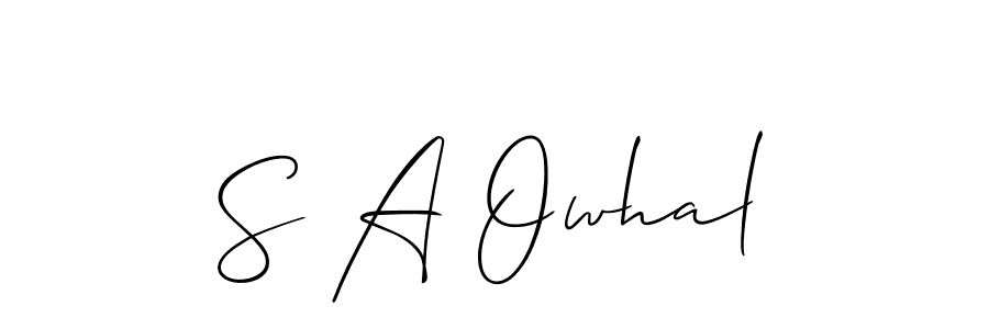 Once you've used our free online signature maker to create your best signature Allison_Script style, it's time to enjoy all of the benefits that S A Owhal name signing documents. S A Owhal signature style 2 images and pictures png