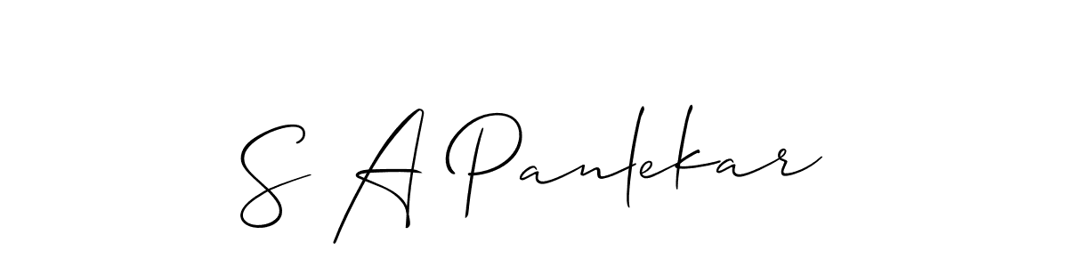 Use a signature maker to create a handwritten signature online. With this signature software, you can design (Allison_Script) your own signature for name S A Panlekar. S A Panlekar signature style 2 images and pictures png