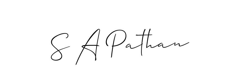 How to make S A Pathan signature? Allison_Script is a professional autograph style. Create handwritten signature for S A Pathan name. S A Pathan signature style 2 images and pictures png