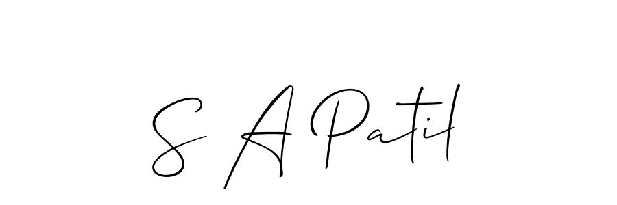 Design your own signature with our free online signature maker. With this signature software, you can create a handwritten (Allison_Script) signature for name S A Patil. S A Patil signature style 2 images and pictures png