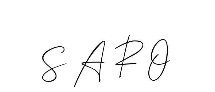 You should practise on your own different ways (Allison_Script) to write your name (S A R O) in signature. don't let someone else do it for you. S A R O signature style 2 images and pictures png