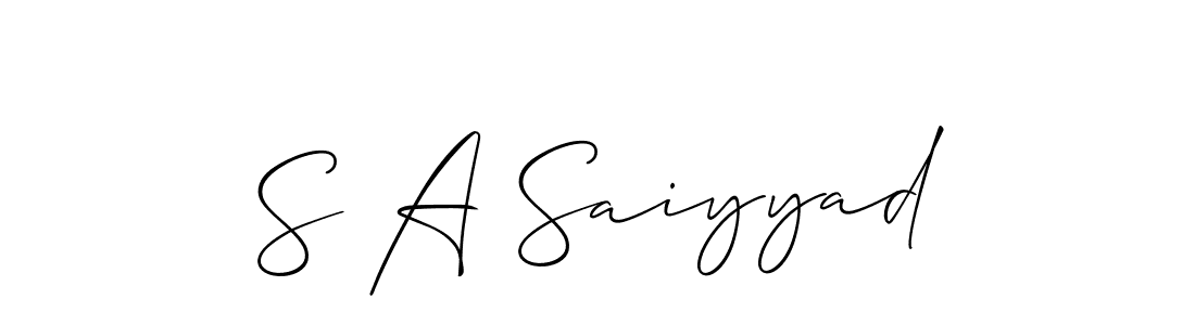 Once you've used our free online signature maker to create your best signature Allison_Script style, it's time to enjoy all of the benefits that S A Saiyyad name signing documents. S A Saiyyad signature style 2 images and pictures png