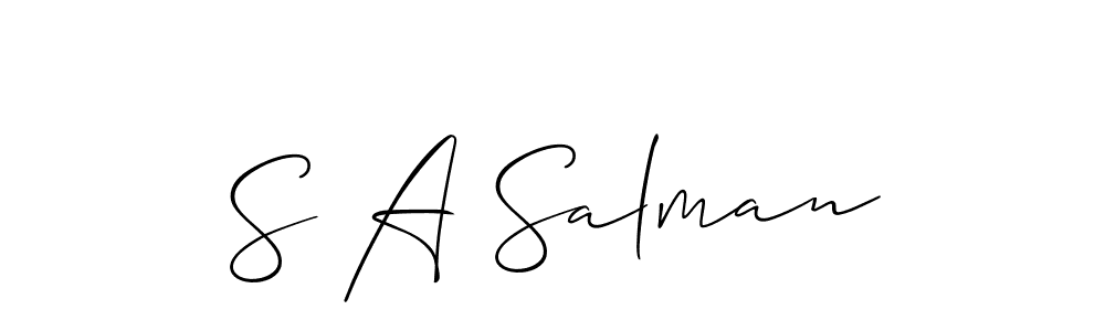 You can use this online signature creator to create a handwritten signature for the name S A Salman. This is the best online autograph maker. S A Salman signature style 2 images and pictures png