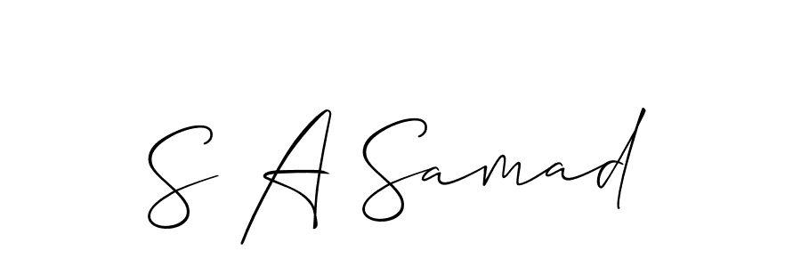 How to make S A Samad name signature. Use Allison_Script style for creating short signs online. This is the latest handwritten sign. S A Samad signature style 2 images and pictures png