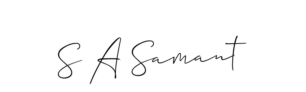 Similarly Allison_Script is the best handwritten signature design. Signature creator online .You can use it as an online autograph creator for name S A Samant. S A Samant signature style 2 images and pictures png