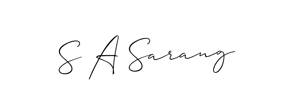 How to make S A Sarang signature? Allison_Script is a professional autograph style. Create handwritten signature for S A Sarang name. S A Sarang signature style 2 images and pictures png