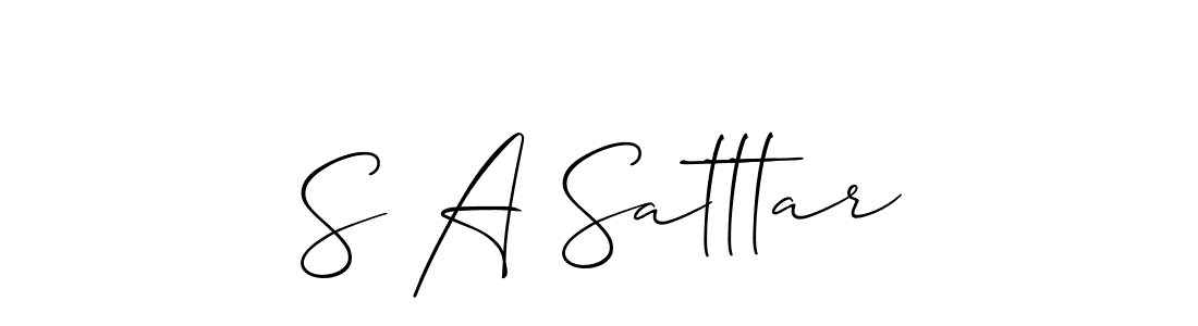 Create a beautiful signature design for name S A Satttar. With this signature (Allison_Script) fonts, you can make a handwritten signature for free. S A Satttar signature style 2 images and pictures png