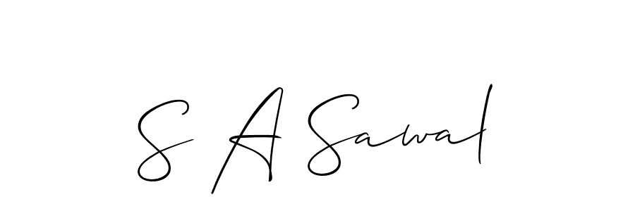 The best way (Allison_Script) to make a short signature is to pick only two or three words in your name. The name S A Sawal include a total of six letters. For converting this name. S A Sawal signature style 2 images and pictures png