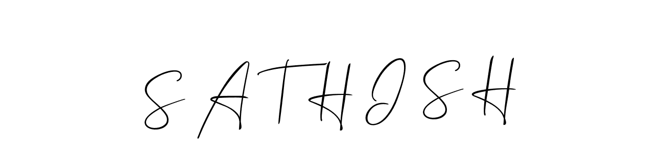 Make a beautiful signature design for name S A T H I S H. With this signature (Allison_Script) style, you can create a handwritten signature for free. S A T H I S H signature style 2 images and pictures png