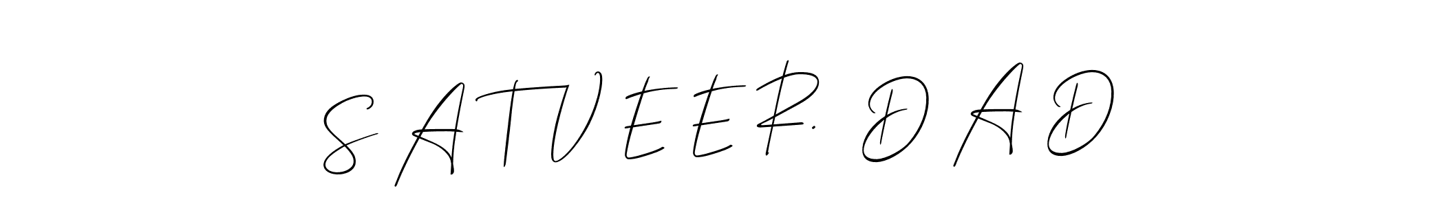 Make a beautiful signature design for name S A T V E E R.  D A D. With this signature (Allison_Script) style, you can create a handwritten signature for free. S A T V E E R.  D A D signature style 2 images and pictures png