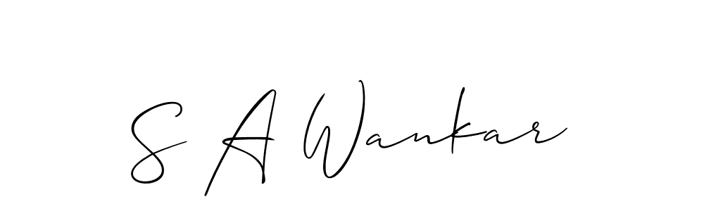 Use a signature maker to create a handwritten signature online. With this signature software, you can design (Allison_Script) your own signature for name S A Wankar. S A Wankar signature style 2 images and pictures png