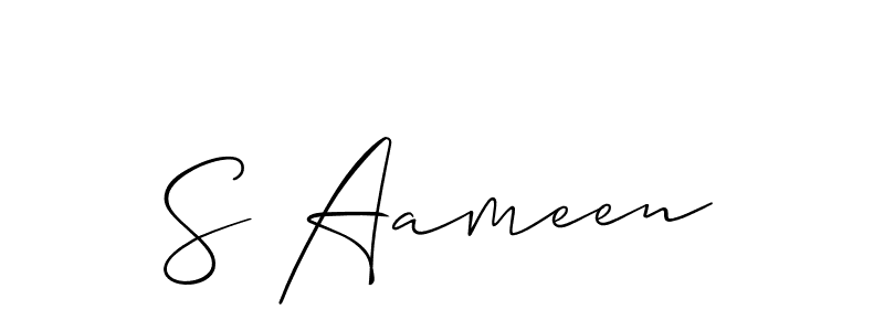Design your own signature with our free online signature maker. With this signature software, you can create a handwritten (Allison_Script) signature for name S Aameen. S Aameen signature style 2 images and pictures png
