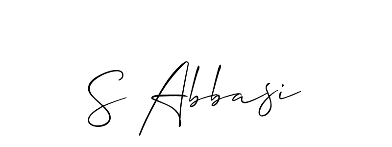 Also You can easily find your signature by using the search form. We will create S Abbasi name handwritten signature images for you free of cost using Allison_Script sign style. S Abbasi signature style 2 images and pictures png