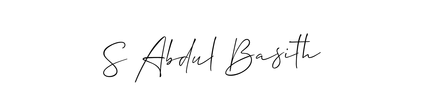 You should practise on your own different ways (Allison_Script) to write your name (S Abdul Basith) in signature. don't let someone else do it for you. S Abdul Basith signature style 2 images and pictures png