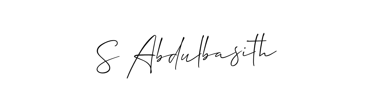 Make a beautiful signature design for name S Abdulbasith. With this signature (Allison_Script) style, you can create a handwritten signature for free. S Abdulbasith signature style 2 images and pictures png