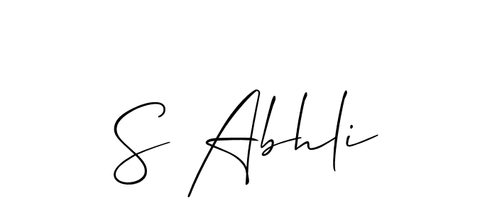 Design your own signature with our free online signature maker. With this signature software, you can create a handwritten (Allison_Script) signature for name S Abhli. S Abhli signature style 2 images and pictures png