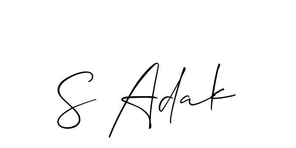 Allison_Script is a professional signature style that is perfect for those who want to add a touch of class to their signature. It is also a great choice for those who want to make their signature more unique. Get S Adak name to fancy signature for free. S Adak signature style 2 images and pictures png