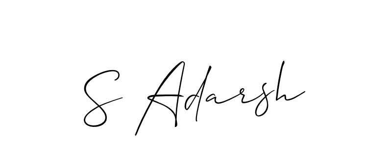 You can use this online signature creator to create a handwritten signature for the name S Adarsh. This is the best online autograph maker. S Adarsh signature style 2 images and pictures png