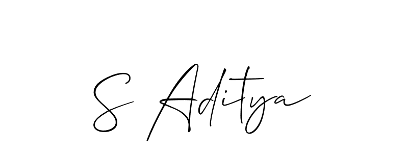 Make a beautiful signature design for name S Aditya. With this signature (Allison_Script) style, you can create a handwritten signature for free. S Aditya signature style 2 images and pictures png