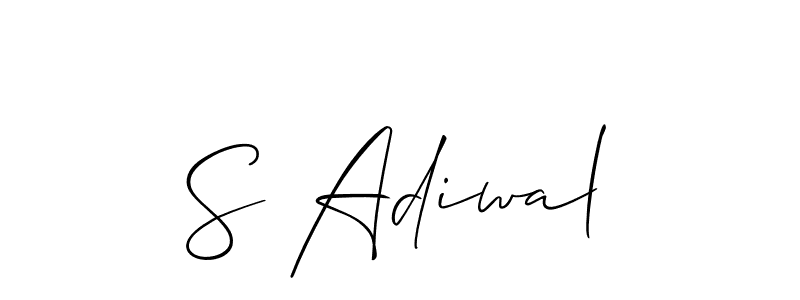 Also You can easily find your signature by using the search form. We will create S Adiwal name handwritten signature images for you free of cost using Allison_Script sign style. S Adiwal signature style 2 images and pictures png