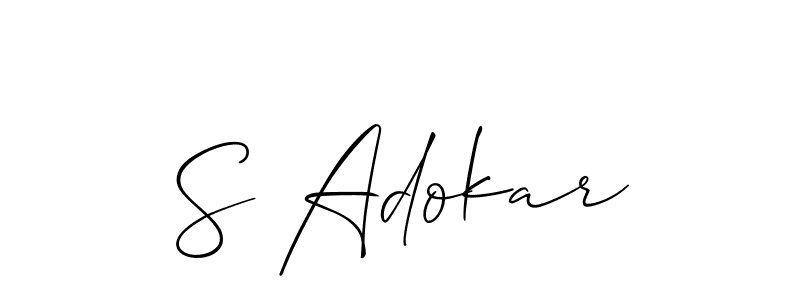 Also we have S Adokar name is the best signature style. Create professional handwritten signature collection using Allison_Script autograph style. S Adokar signature style 2 images and pictures png