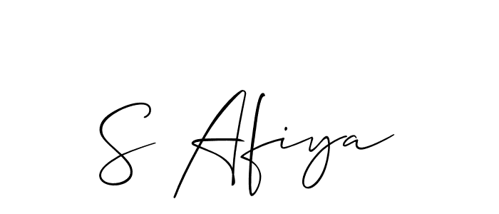 Also You can easily find your signature by using the search form. We will create S Afiya name handwritten signature images for you free of cost using Allison_Script sign style. S Afiya signature style 2 images and pictures png