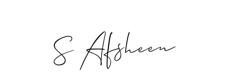 Also we have S Afsheen name is the best signature style. Create professional handwritten signature collection using Allison_Script autograph style. S Afsheen signature style 2 images and pictures png