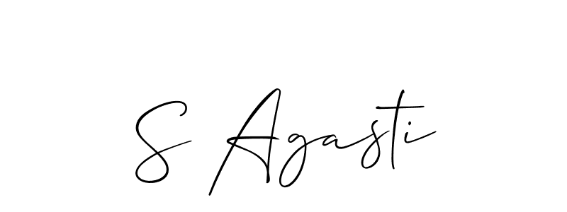 How to make S Agasti signature? Allison_Script is a professional autograph style. Create handwritten signature for S Agasti name. S Agasti signature style 2 images and pictures png