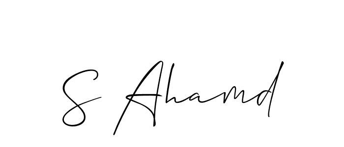 Allison_Script is a professional signature style that is perfect for those who want to add a touch of class to their signature. It is also a great choice for those who want to make their signature more unique. Get S Ahamd name to fancy signature for free. S Ahamd signature style 2 images and pictures png