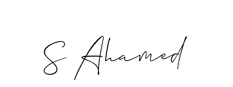 Also we have S Ahamed name is the best signature style. Create professional handwritten signature collection using Allison_Script autograph style. S Ahamed signature style 2 images and pictures png